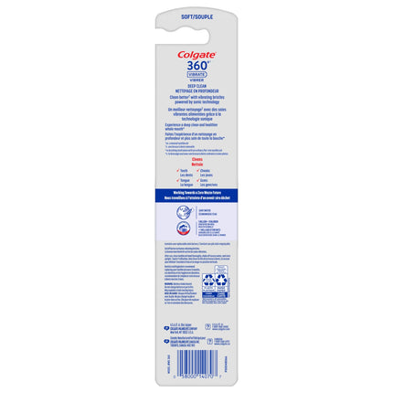 Colgate 360 Vibrate Deep Clean Battery Powered Adult Toothbrush, Soft, 1 AAA Battery Included