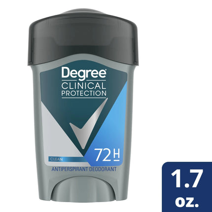 Degree Clinical Protection Long Lasting Men'S Antiperspirant Deodorant Stick, Clean, 1.7 Oz