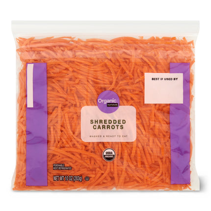 Organic Fresh Shredded Carrots, 10 Oz Bag