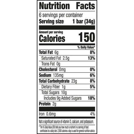 Nature Valley Sweet and Salty Nut Granola Bars, Turtle, 6 Bars, 7.2 Oz