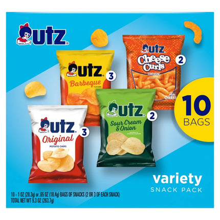 Utz Snack Pack, Variety Pack, Potato Chips, 1 Oz, 10 Count