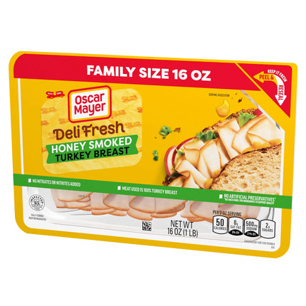 Oscar Mayer Deli Fresh Honey Smoked Sliced Turkey Breast Deli Lunch Meat, 16 Oz Package