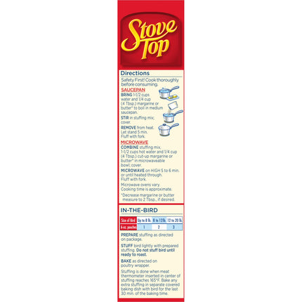 Stove Top Turkey Stuffing Mix Side Dish, 6 Oz Box