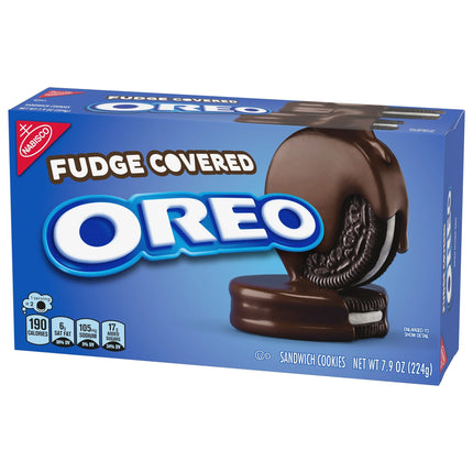 OREO Fudge Covered Chocolate Sandwich Cookies, 7.9 Oz