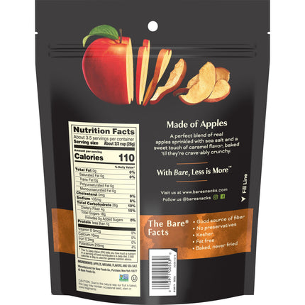 Bare Baked Crunchy Apple Chips, Sea Salt & Caramel, 3.275 Oz