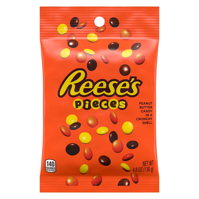 REESE'S PIECES Peanut Butter in a Crunchy Shell Candy Bag, 4.8 Oz