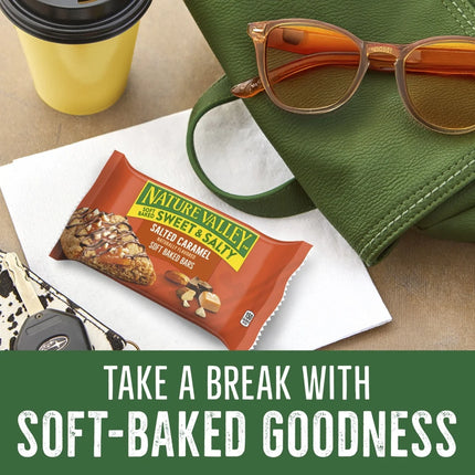 Nature Valley Soft Baked Sweet and Salty Bars, Salted Caramel, Whole Grain, 5 Bars, 6.2 Oz