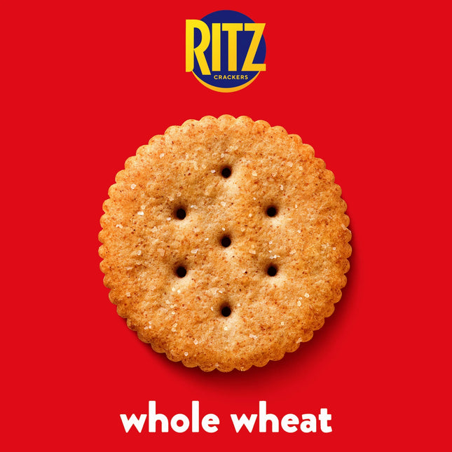 RITZ Whole Wheat Crackers, Snacks for Kids and Adults, Lunch Snacks, 12.9 Oz