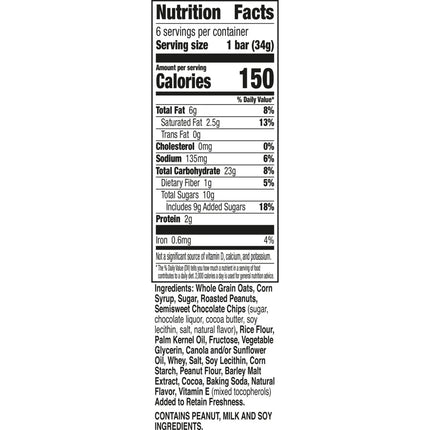 Nature Valley Sweet and Salty Nut Granola Bars, Turtle, 6 Bars, 7.2 Oz