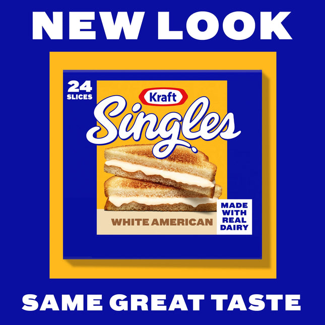 Kraft Singles White American Cheese Slices, 24 Ct Pk, Refrigerated