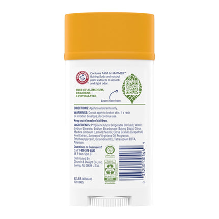 ARM & HAMMER Essentials Deodorant, Juniper Berry, Made with Natural Deodorizers, 2.5 Oz