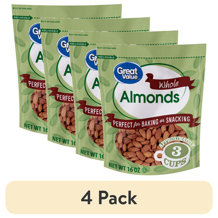 Great Value Whole Almonds, 16 Oz