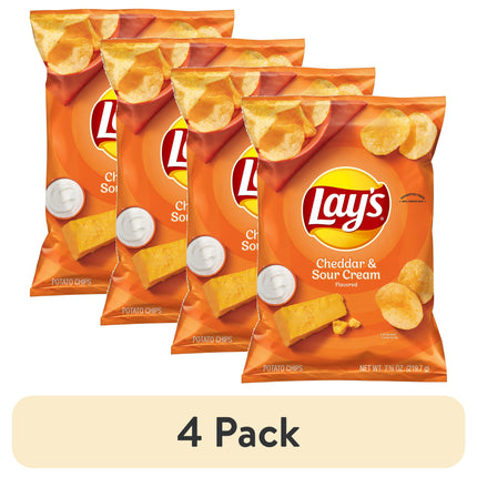 Lay'S Potato Chips, Cheddar & Sour Cream, 7.75 Oz Bag