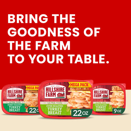 Hillshire Farm Ultra Thin Sliced Oven Roasted Turkey Breast Deli Lunch Meat, 22 Oz