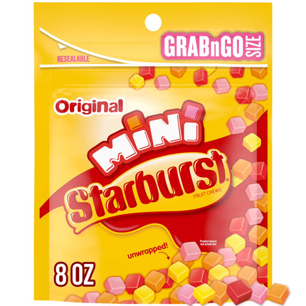 Starburst Favereds Minis Fruit Chewy Candy Grab N Go, 8 Oz Bag