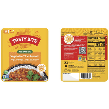 Tasty Bite Vegetable Tikka Masala 10Oz - Creamy Vegetable Curry
