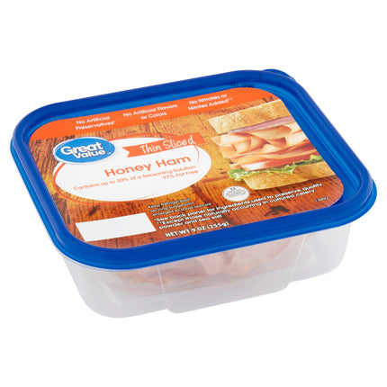 Great Value Honey Ham Lunchmeat Plastic Tub, 9 Oz
