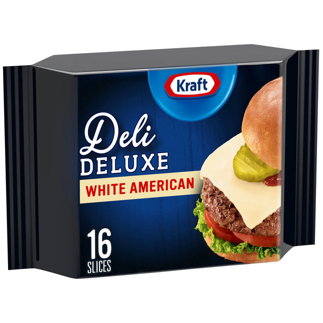 Kraft Deli Deluxe White American Cheese Slices, 16 Ct Pk, Refrigerated