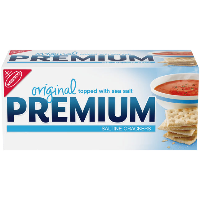 Premium Original Saltine Crackers, Lunch Snacks, 16 Oz
