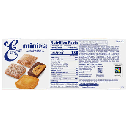 Entenmann'S Butter Pound Cakes, 6 Packs, Mini Pound Cakes, 9.25 Oz Box