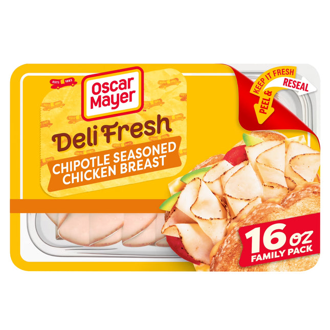 Oscar Mayer Deli Fresh Chipotle Seasoned Sliced Chicken Breast Deli Lunch Meat, 16 Oz Package