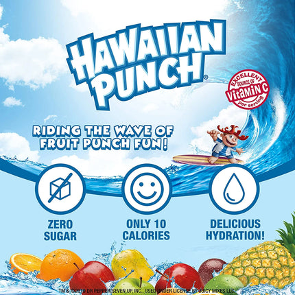 Hawaiian Punch Powder Drink Mix Variety Pack, Red, Blue, & Purple, Sugar-Free, 30 Count