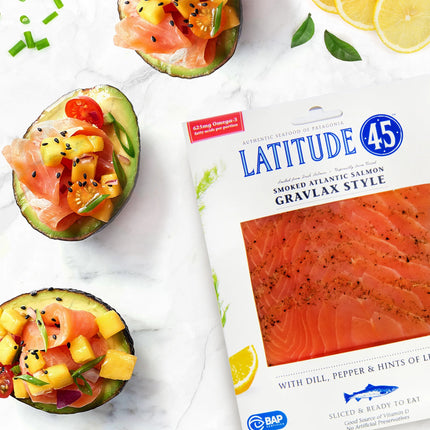 Latitude 45 Cold Smoked Gravlax Style Atlantic Salmon, 4 Oz