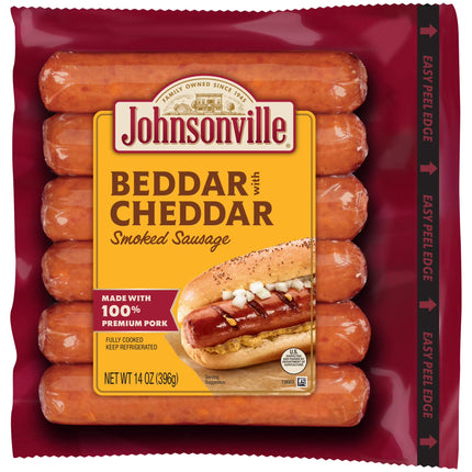 Johnsonville Beddar with Double Cheddar Smoked Pork Sausage & Cheddar Cheese 14Oz Package (Refrigerated)