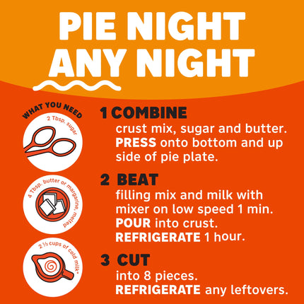 Jell-O No Bake Pumpkin Style Pie Dessert Kit with Filling Mix & Crust Mix, 9.2 Oz Box