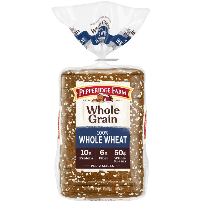Pepperidge Farm Whole Grain 100% Whole Wheat Bread, 24 Oz Loaf