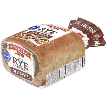 Pepperidge Farm Jewish Rye & Pumpernickel Deli Swirl Bread, 16 Oz. Bag