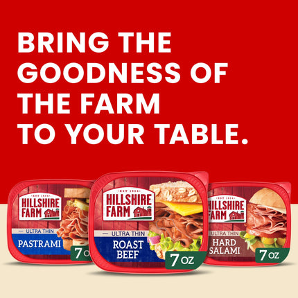 Hillshire Farm Ultra Thin Sliced Roast Beef Deli Lunch Meat, 7 Oz Plastic Tub