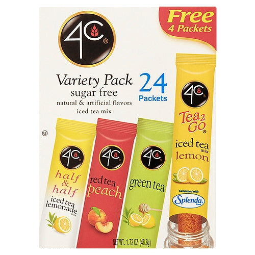 4C  Iced Tea Mix Bonus Variety Pack, 24 count, 1.72 oz