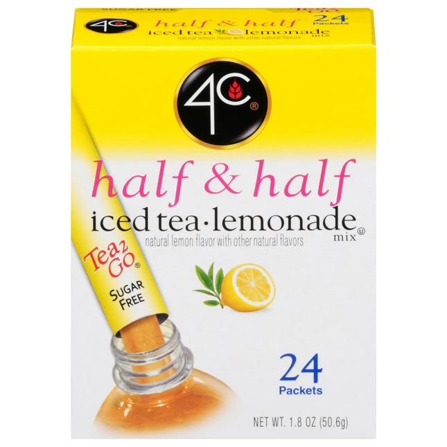 4C Totally Light Half & Half Lemonade Iced Tea Mix, 1.5 oz, 24 Packets, 1 Ct