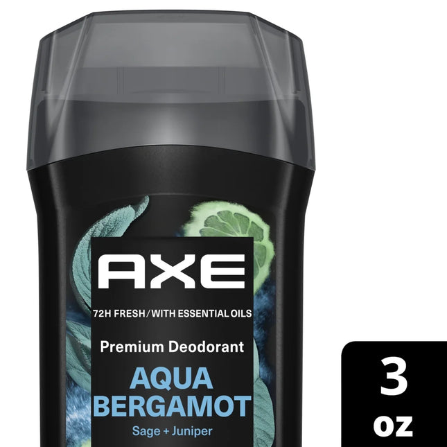 Axe Deodorant Stick for Men Aqua Bergamot with Sage + Juniper Essential Oils Aluminum-Free, 3 Oz