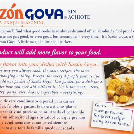 Goya Sazon without Annatto Seasoning, 2.11 Oz