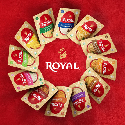 Authentic Royal Ready-To-Heat Lemon Garlic Herb Long Grain Basmati Rice, 8.5 Oz Microwavable Pouch