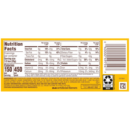 M&M'S Peanut Milk Chocolate Candy Theater Box - 3.1 Oz Box