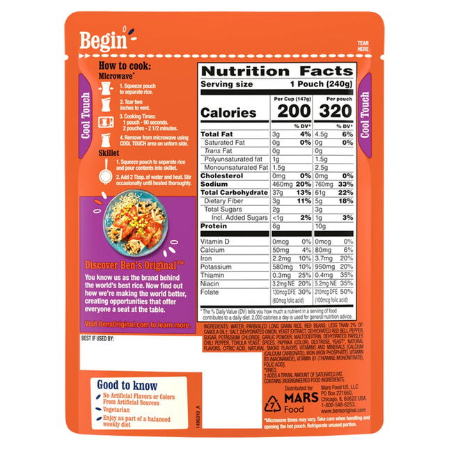 Ben'S Original™ Ready Rice™, Red Beans & Rice, 8.5 Oz. Pouch