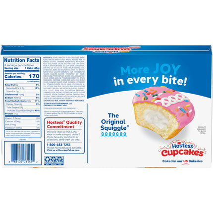 Hostess Cupcakes, Frosted Sugar Cookie Artificially Flavored Snack Cakes, 12.7 Oz. Box (8 Ct., Individually Wrapped)
