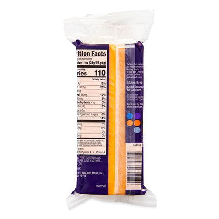 Great Value Medium Cheddar Block Cheese, 8 Oz Chunk