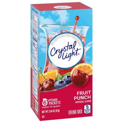 Crystal Light Fruit Punch Sugar Free Drink Mix Caffeine Free, 6 Ct Pitcher Packets