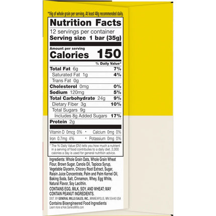 Nature Valley Soft Baked Oatmeal Squares, Cinnamon Brown Sugar, 12 Bars, 14.88 Oz