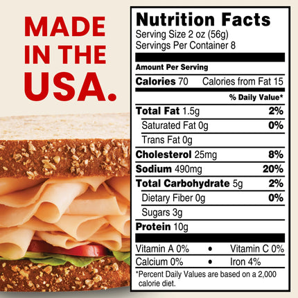 Hillshire Farm Ultra Thin Sliced Honey Roasted Turkey Breast Deli Lunch Meat, 16 Oz Plastic Tub