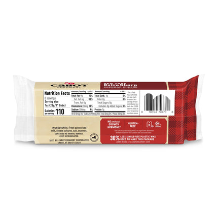 Cabot Creamery New York Extra Sharp Cheddar Cheese Block 8 Oz (Refrigerated)