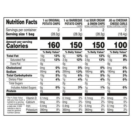 Utz Snack Pack, Variety Pack, Potato Chips, 1 Oz, 10 Count