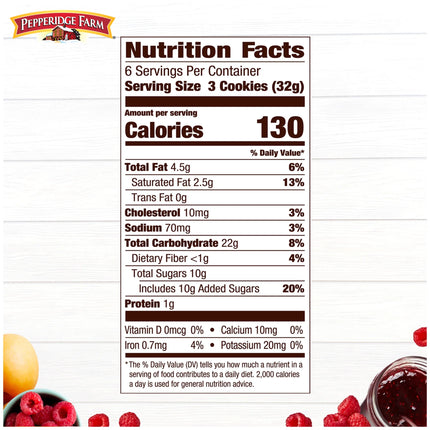 Pepperidge Farm Verona Apricot Raspberry Thumbprint Cookies, 6.75 Oz Bag