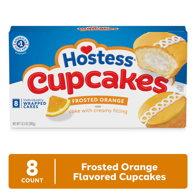 Hostess Cupcakes, Orange Flavored Snack Cakes, 13.5 Oz Box (8 Ct.)