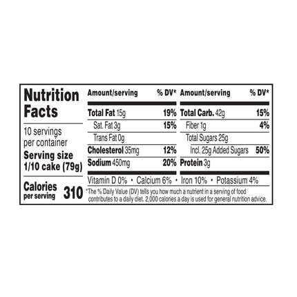 Marketside Chocolate Fudge Creme Cake, 28 Oz (Shelf Stable)
