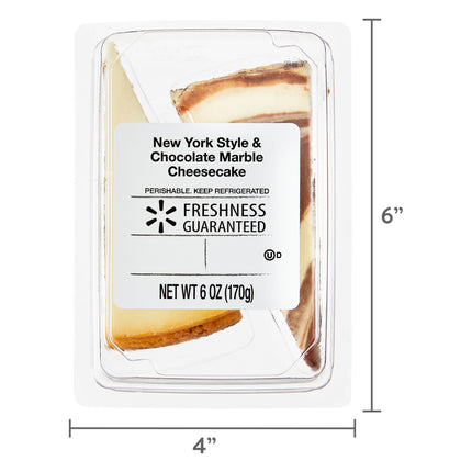 Freshness Guaranteed New York Style & Chocolate Marble Cheesecake, 6 Oz, 2 Slices